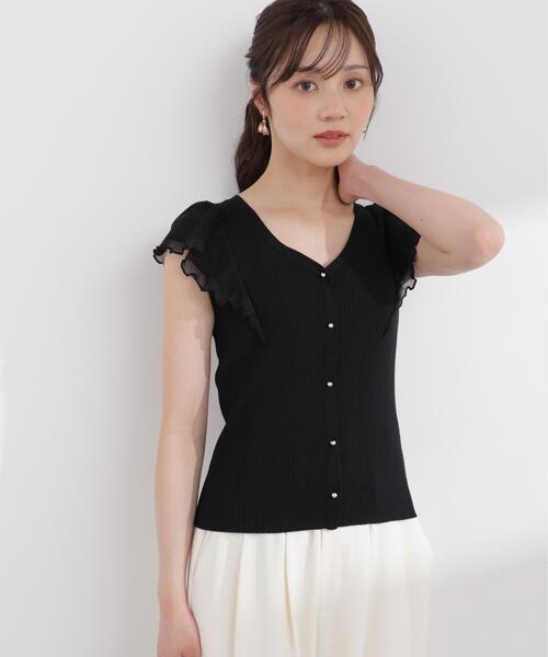 PROPORTION BODY DRESSING(プロポーションボディドレッシング)の「部分シアーラッフルニット / 1216170407(ニット/セーター・レディース・ホワイト系その他/ブラック/イエロー・MEDIUM/SMALL)」の10枚目の写真
