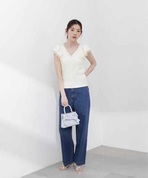 PROPORTION BODY DRESSING(プロポーションボディドレッシング)の「部分シアーラッフルニット / 1216170407(ニット/セーター・レディース・ホワイト系その他/ブラック/イエロー・MEDIUM/SMALL)」の10枚目の写真