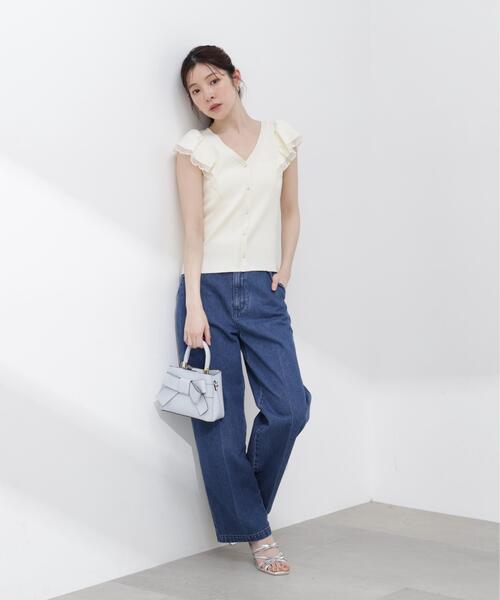 PROPORTION BODY DRESSING(プロポーションボディドレッシング)の「部分シアーラッフルニット / 1216170407(ニット/セーター・レディース・ホワイト系その他/ブラック/イエロー・MEDIUM/SMALL)」の11枚目の写真