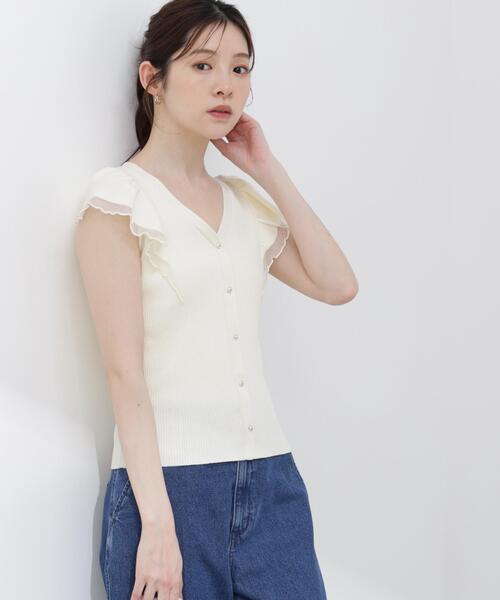 PROPORTION BODY DRESSING(プロポーションボディドレッシング)の「部分シアーラッフルニット / 1216170407(ニット/セーター・レディース・ホワイト系その他/ブラック/イエロー・MEDIUM/SMALL)」の13枚目の写真