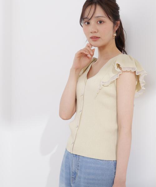 PROPORTION BODY DRESSING(プロポーションボディドレッシング)の「部分シアーラッフルニット / 1216170407(ニット/セーター・レディース・ホワイト系その他/ブラック/イエロー・MEDIUM/SMALL)」の16枚目の写真