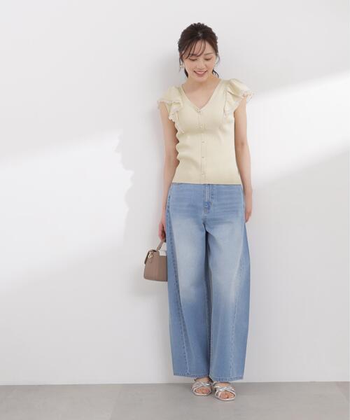 PROPORTION BODY DRESSING(プロポーションボディドレッシング)の「部分シアーラッフルニット / 1216170407(ニット/セーター・レディース・ホワイト系その他/ブラック/イエロー・MEDIUM/SMALL)」の18枚目の写真