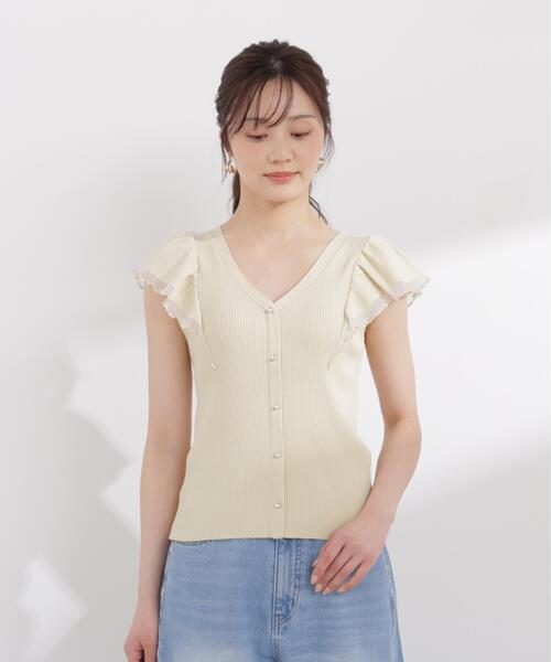 PROPORTION BODY DRESSING(プロポーションボディドレッシング)の「部分シアーラッフルニット / 1216170407(ニット/セーター・レディース・ホワイト系その他/ブラック/イエロー・MEDIUM/SMALL)」の21枚目の写真
