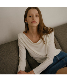 Drape slim t-shirt [TISP06LT16]_Ivory