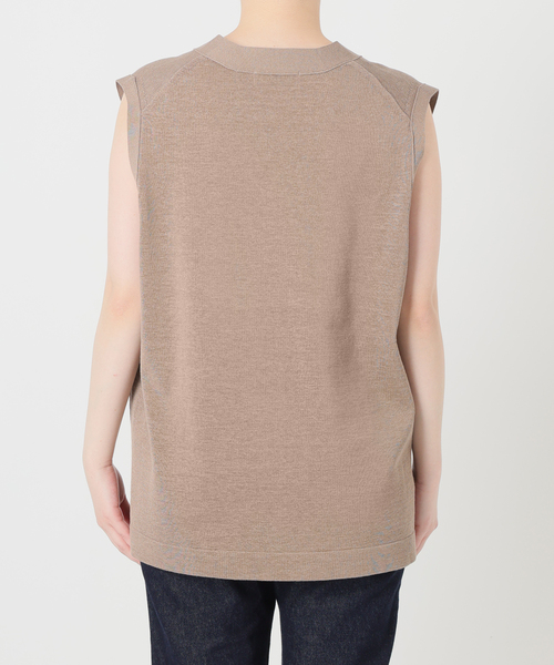 SLOBE IENA（スローブイエナ）の「《セットアップ対応可/》コットンポリ ニットジレ（ベスト・レディース・ベージュ/チャコールグレー・FREE）」の4枚目の写真