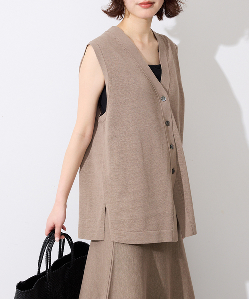 SLOBE IENA(スローブイエナ)の「《セットアップ対応可》コットンポリ ニットジレ(ベスト・レディース・ベージュ/チャコールグレー・FREE)」の17枚目の写真