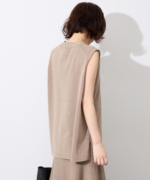 SLOBE IENA(スローブイエナ)の「《セットアップ対応可》コットンポリ ニットジレ(ベスト・レディース・ベージュ/チャコールグレー・FREE)」の19枚目の写真