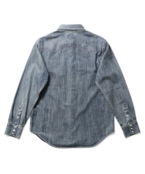 HOUSTON（ヒューストン）の「HOUSTON スラブデニムウエスタンシャツ（シャツ/ブラウス・メンズ・ブルー系その他/ブルー系その他3/ブルー系その他2・X-LARGE/MEDIUM/XX-LARGE）」の4枚目の写真