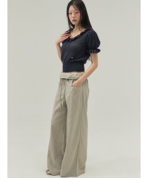 Sorry,Too Much Love(ソーリートゥーマッチラブ)の「Drawstring Relaxed Fit Slacks_Beige(スラックス・レディース・その他・FREE)」の1枚目の写真