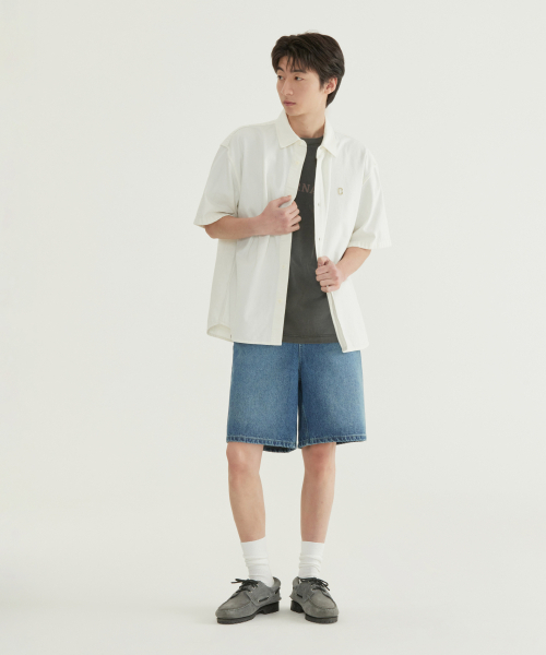 COVERNAT(カバーナット)の「Cロゴデニムハーフシャツホワイト(シャツ/ブラウス・メンズ・その他・X-SMALL/SMALL/MEDIUM/LARGE/X-LARGE/XX-LARGE)」の9枚目の写真