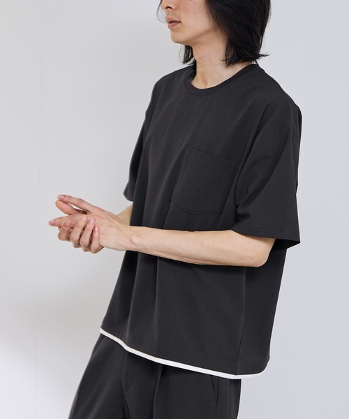 URBAN COLLECTION（アーバンコレクション）の「URVAN COLECTION エアリネンカラミ織りリラックスフィットTシャツ（Tシャツ/カットソー・メンズ・ブラック/グレー/ベージュ・XL/L/M/S）」の19枚目の写真
