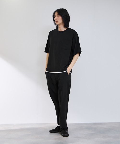 URBAN COLLECTION（アーバンコレクション）の「URVAN COLECTION エアリネンカラミ織りリラックスフィットTシャツ（Tシャツ/カットソー・メンズ・ブラック/グレー/ベージュ・XL/L/M/S）」の13枚目の写真