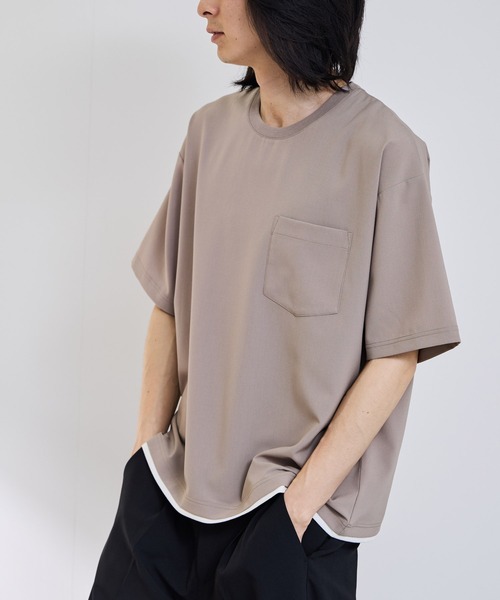 URBAN COLLECTION（アーバンコレクション）の「URVAN COLECTION エアリネンカラミ織りリラックスフィットTシャツ（Tシャツ/カットソー・メンズ・ブラック/グレー/ベージュ・XL/L/M/S）」の14枚目の写真