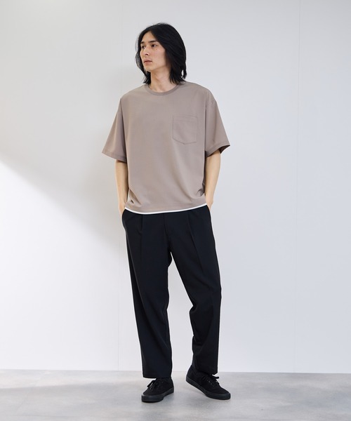 URBAN COLLECTION（アーバンコレクション）の「URVAN COLECTION エアリネンカラミ織りリラックスフィットTシャツ（Tシャツ/カットソー・メンズ・ブラック/グレー/ベージュ・XL/L/M/S）」の15枚目の写真