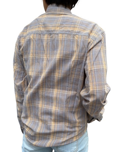 COOK JEANS（クックジーンズ）の「カジュアル総柄チェックシャツ（シャツ/ブラウス・メンズ・サックスブルー/アッシュブラウン・LARGE/X-LARGE/MEDIUM）」の9枚目の写真