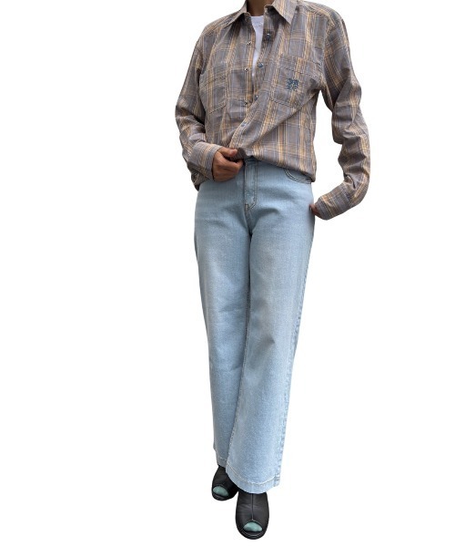 COOK JEANS（クックジーンズ）の「カジュアル総柄チェックシャツ（シャツ/ブラウス・メンズ・サックスブルー/アッシュブラウン・LARGE/X-LARGE/MEDIUM）」の11枚目の写真