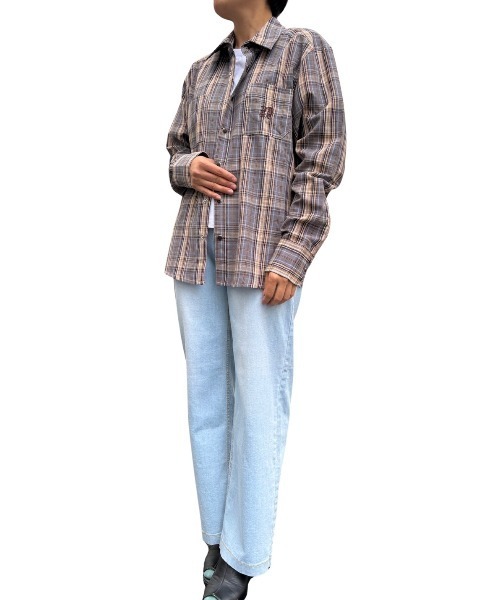 COOK JEANS（クックジーンズ）の「カジュアル総柄チェックシャツ（シャツ/ブラウス・メンズ・サックスブルー/アッシュブラウン・LARGE/X-LARGE/MEDIUM）」の12枚目の写真