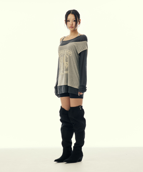 GILAARCHIVE(ギラアーカイブ)の「LAYERED GRAPHIC SHEER LONG SLEEVE_BLACK(Tシャツ/カットソー・レディース・その他・FREE)」の2枚目の写真