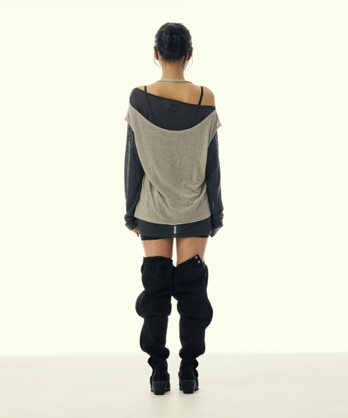 GILAARCHIVE(ギラアーカイブ)の「LAYERED GRAPHIC SHEER LONG SLEEVE_BLACK(Tシャツ/カットソー・レディース・その他・FREE)」の3枚目の写真