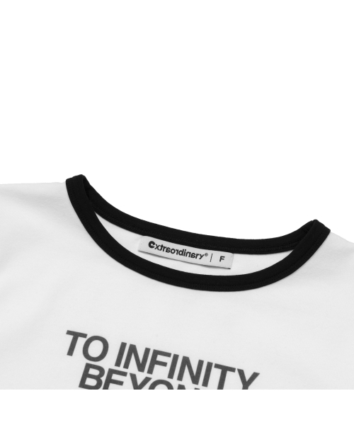 EXTRAORDINARY(エクストラオーディナリー)の「W INFINITY BEYOND RINGER TEE OFF WHITE(Tシャツ/カットソー・レディース・その他・F)」の4枚目の写真