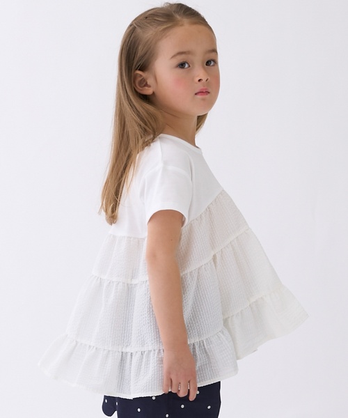 petit main(プティマイン)の「【リンク】ドッキングティアードTシャツ(Tシャツ/カットソー・キッズ・ネイビー/ラベンダー/レッド/ブラック/アイボリー・130cm/80cm/110cm/100cm/90cm/120cm)」の9枚目の写真