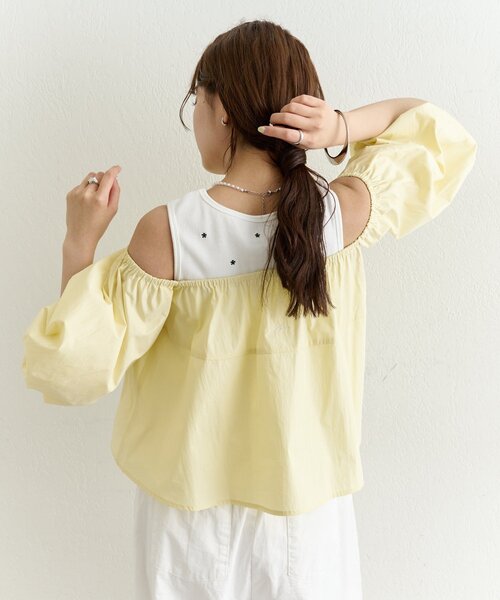 mystic(ミスティック)の「オフショル袖バルーンブラウス(シャツ/ブラウス・レディース・イエロー/ブラック/オフホワイト・FREE)」の5枚目の写真