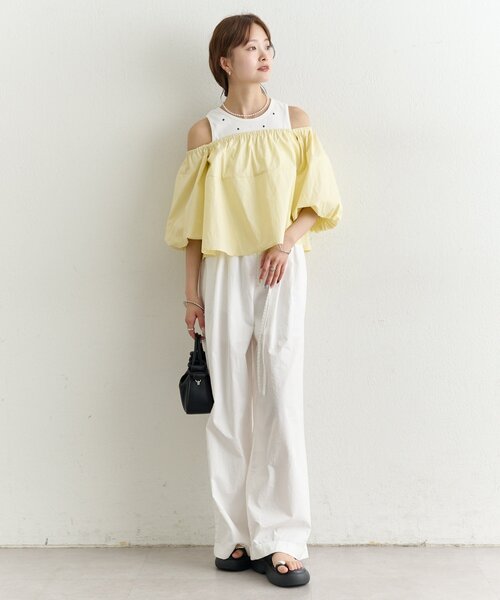 mystic(ミスティック)の「オフショル袖バルーンブラウス(シャツ/ブラウス・レディース・イエロー/ブラック/オフホワイト・FREE)」の8枚目の写真