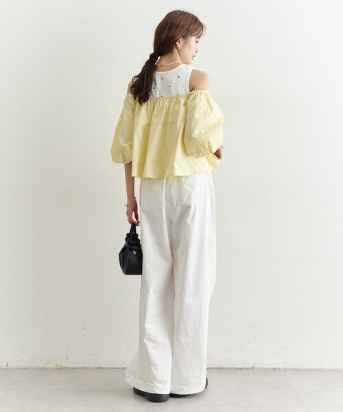 mystic(ミスティック)の「オフショル袖バルーンブラウス(シャツ/ブラウス・レディース・イエロー/ブラック/オフホワイト・FREE)」の9枚目の写真