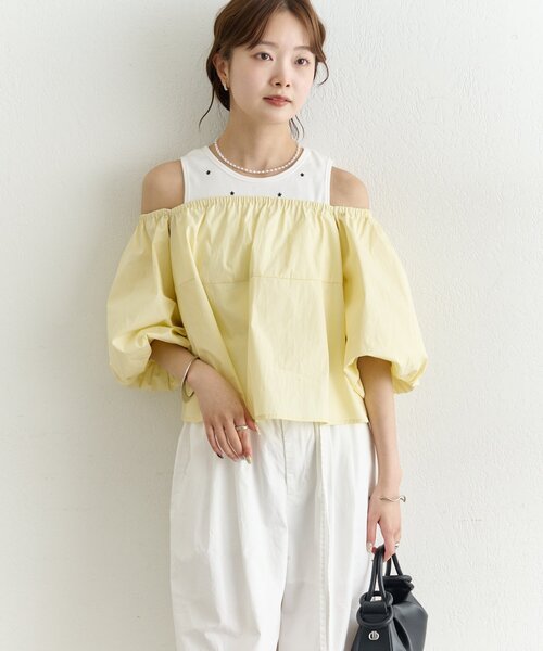 mystic(ミスティック)の「オフショル袖バルーンブラウス(シャツ/ブラウス・レディース・イエロー/ブラック/オフホワイト・FREE)」の10枚目の写真