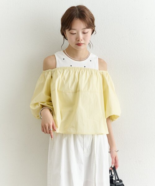 mystic(ミスティック)の「オフショル袖バルーンブラウス(シャツ/ブラウス・レディース・イエロー/ブラック/オフホワイト・FREE)」の11枚目の写真