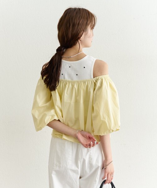 mystic(ミスティック)の「オフショル袖バルーンブラウス(シャツ/ブラウス・レディース・イエロー/ブラック/オフホワイト・FREE)」の12枚目の写真
