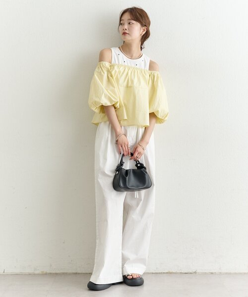 mystic(ミスティック)の「オフショル袖バルーンブラウス(シャツ/ブラウス・レディース・イエロー/ブラック/オフホワイト・FREE)」の13枚目の写真