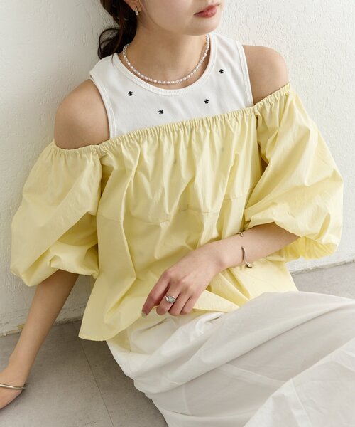 mystic(ミスティック)の「オフショル袖バルーンブラウス(シャツ/ブラウス・レディース・イエロー/ブラック/オフホワイト・FREE)」の16枚目の写真