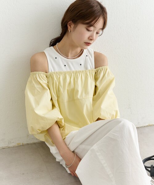 mystic(ミスティック)の「オフショル袖バルーンブラウス(シャツ/ブラウス・レディース・イエロー/ブラック/オフホワイト・FREE)」の18枚目の写真