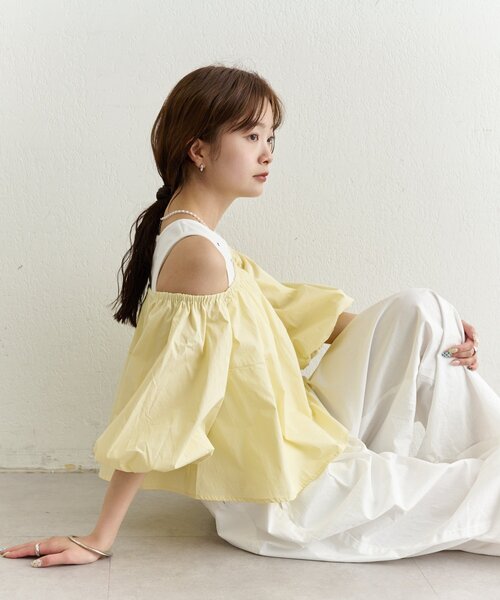 mystic(ミスティック)の「オフショル袖バルーンブラウス(シャツ/ブラウス・レディース・イエロー/ブラック/オフホワイト・FREE)」の19枚目の写真