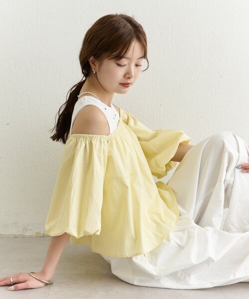 mystic(ミスティック)の「オフショル袖バルーンブラウス(シャツ/ブラウス・レディース・イエロー/ブラック/オフホワイト・FREE)」の20枚目の写真