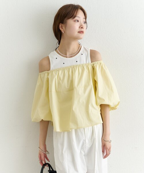mystic(ミスティック)の「オフショル袖バルーンブラウス(シャツ/ブラウス・レディース・イエロー/ブラック/オフホワイト・FREE)」の21枚目の写真