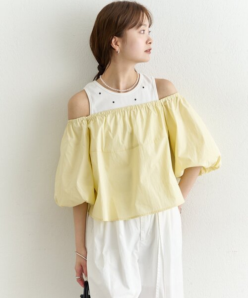 mystic(ミスティック)の「オフショル袖バルーンブラウス(シャツ/ブラウス・レディース・イエロー/ブラック/オフホワイト・FREE)」の22枚目の写真