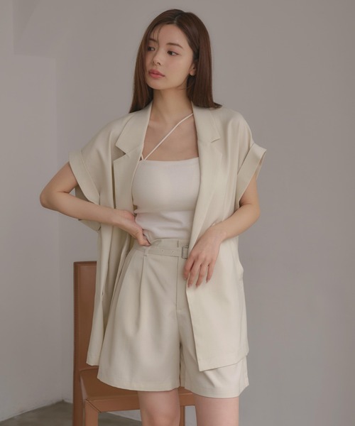 SOELA(ソエラ)の「【INGNI SOELA】アシメストラップカップ付キャミソール/WEB限定(キャミソール・レディース・ブラック/アイボリー・FREE)」の6枚目の写真