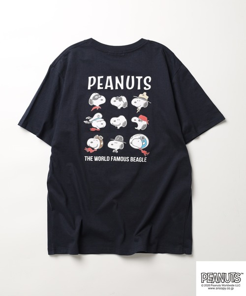 PEANUTS(ピーナッツ)の「PEANUTSプリント/刺繍Tシャツ 半袖(Tシャツ/カットソー・レディース・オフホワイト/ピンクベージュ/ホワイト系/ブルーグレー/ネイビー/チャコール・LL/M/L)」の9枚目の写真