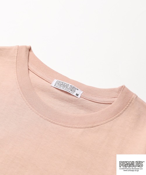 PEANUTS(ピーナッツ)の「PEANUTSプリント/刺繍Tシャツ 半袖(Tシャツ/カットソー・レディース・オフホワイト/ピンクベージュ/ホワイト系/ブルーグレー/ネイビー/チャコール・LL/M/L)」の11枚目の写真
