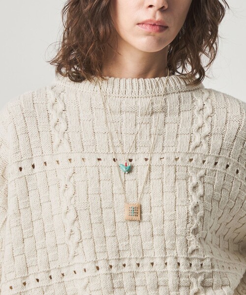 Steven Alan(スティーブンアラン)の「<ONICA × Steven Alan>COTTON JUMPER HALF SLEEVE KINT/ニット(ニット/セーター・レディース・オフホワイト/ブラック/ターコイズブルー系・FREE)」の9枚目の写真