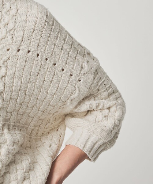 Steven Alan(スティーブンアラン)の「<ONICA × Steven Alan>COTTON JUMPER HALF SLEEVE KINT/ニット(ニット/セーター・レディース・オフホワイト/ブラック/ターコイズブルー系・FREE)」の12枚目の写真