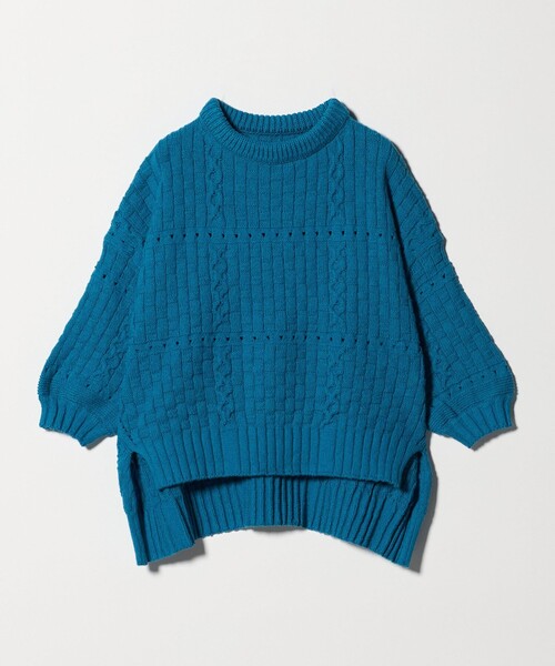Steven Alan(スティーブンアラン)の「<ONICA × Steven Alan>COTTON JUMPER HALF SLEEVE KINT/ニット(ニット/セーター・レディース・オフホワイト/ブラック/ターコイズブルー系・FREE)」の19枚目の写真