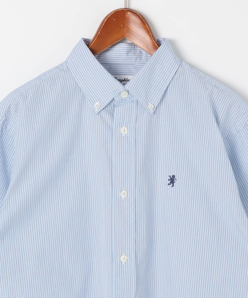 GYMPHLEX（ジムフレックス）の「【GYMPHLEX(ジムフレックス)】ショートボタンダウンシャツ BLUE（シャツ/ブラウス・レディース・ブルー・MEDIUM）」の8枚目の写真