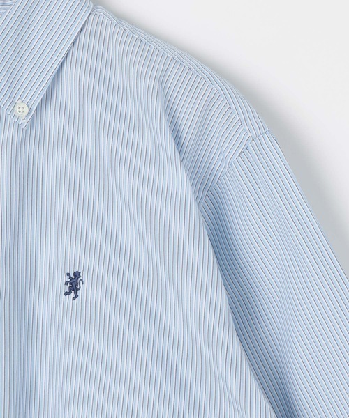 GYMPHLEX（ジムフレックス）の「【GYMPHLEX(ジムフレックス)】ショートボタンダウンシャツ BLUE（シャツ/ブラウス・レディース・ブルー・MEDIUM）」の6枚目の写真