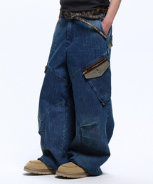 RSSC（アールエスエスシー）の「STRIPE MIXED CARGO DENIM PANTS - DENIM（デニムパンツ）」