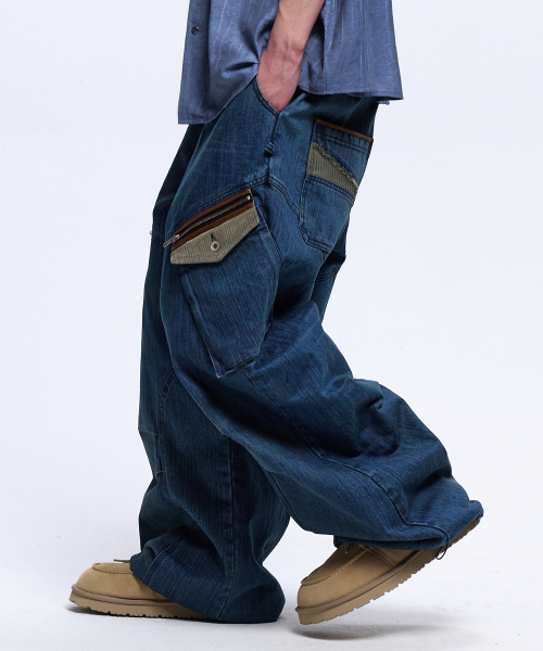 RSSC(アールエスエスシー)の「STRIPE MIXED CARGO DENIM PANTS - DENIM(デニムパンツ・レディース・その他・2/1)」の2枚目の写真