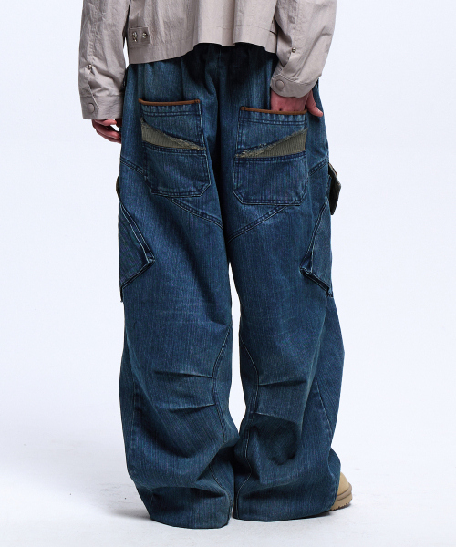 RSSC(アールエスエスシー)の「STRIPE MIXED CARGO DENIM PANTS - DENIM(デニムパンツ・レディース・その他・2/1)」の3枚目の写真