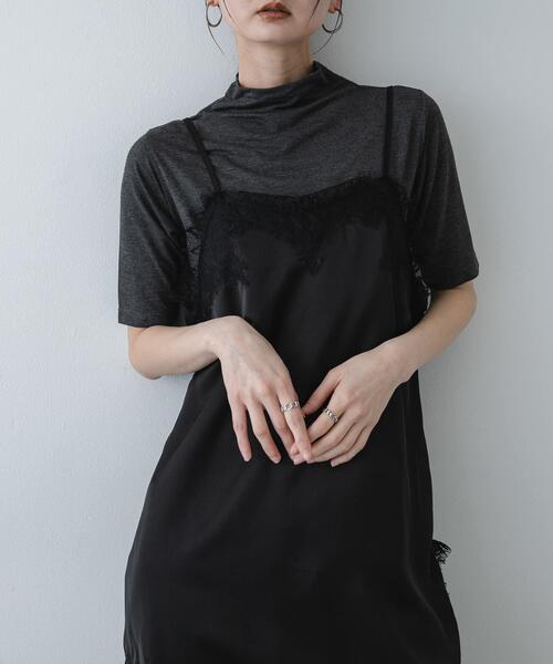 SENSE OF PLACE by URBAN RESEARCH(センスオブプレイスバイアーバンリサーチ)の「ソフトハイネックTシャツ(半袖)(Tシャツ/カットソー・レディース・アイボリー/ブルー/ダークグレー・ONE)」の3枚目の写真